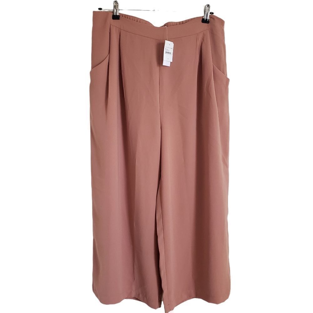 Elodie Flared Leg High Rise Side Zip Back Elastic Waist Dress Pants Size XL